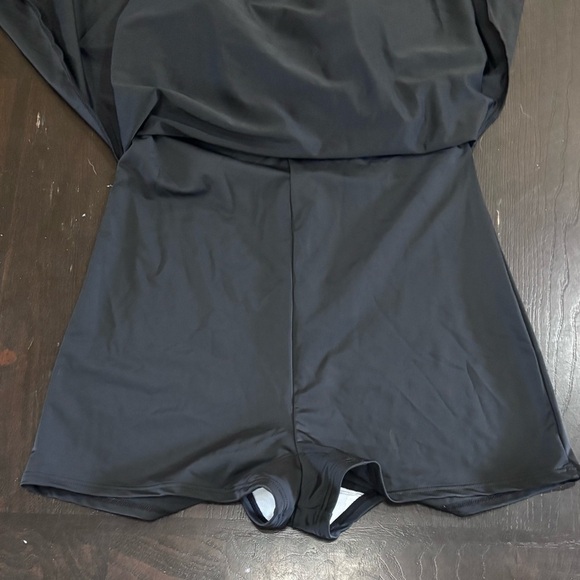 NWT Cocoship Black & White Striped Retro 60’s Swimdress Swimsuit Size 16 - Picture 5 of 12